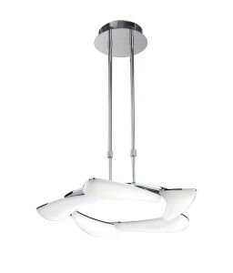 Mistral LED 57cm Telescopic 30W LED Round 3000K, 2700lm, Polished Chrome/Frosted Acrylic, 3yrs Warranty