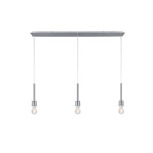 Baymont Polished Chrome 3 Light E27 Universal  Linear Pendant, Suitable For A Vast Selection Of Shades 3m