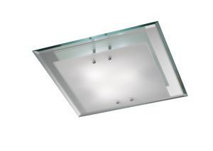 Mira Flush Ceiling, 400mm Square, 3 Light E27 Polished Chrome