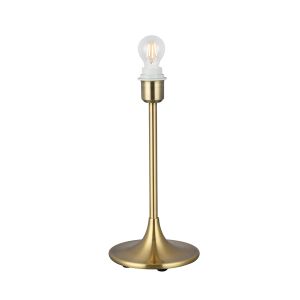Crowne Round Curved Base Table Lamp Without Shade, Inline Switch, 1 Light E27 Antique Brass