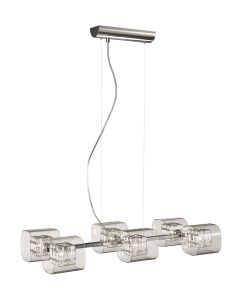 Monti Single Pendant, 6 Light G9 Chrome/Glass