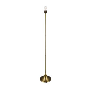 Crowne Round Curved Base Floor Lamp Without Shade, Inline Switch, 1 Light E27 Antique Brass