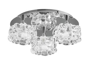 O2 35cm Flush Ceiling 3 Light G9 Small, Polished Chrome