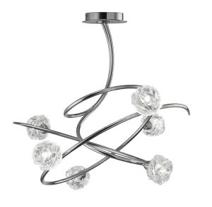 Maremagnum 63cm Ceiling 6 Light G9, Polished Chrome