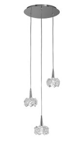 Artic 35cm Pendant 3 Light G9 Round, Polished Chrome