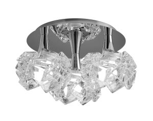 Artic Flush Ceiling 3 Light E27 Round Large, Polished Chrome