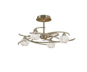 Maremagnum Ceiling 4 Light G9, Antique Brass