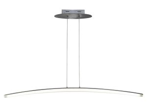 Hemisferic Linear Pendant 28W LED 110cm Bar 3000K, 2520lm, Satin Aluminium/Frosted Acrylic, 3yrs Warranty