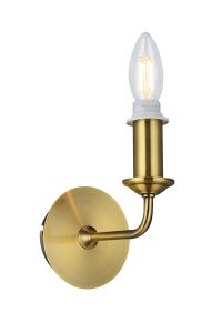 Banyan 1 Light Switched Wall Lamp Without Shade, E14 Antique Brass
