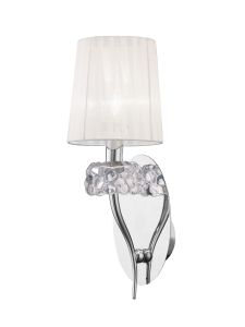 Loewe Wall Lamp Switched 1 Light E14, Polished Chrome With White Shade