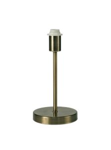 Cedar Round Base Small Table Lamp Without Shade, Inline Switch, 1 Light E14 Antique Brass