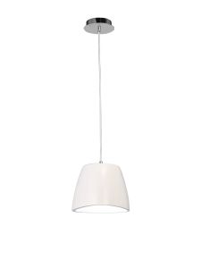 Triangle Pendant Small 1 Light E27, Gloss White/Polished Chrome