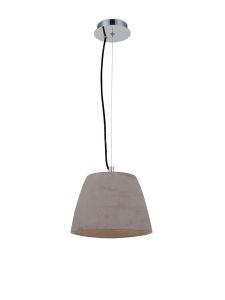 Triangle Pendant Small 1 Light E27, Cement/Polished Chrome