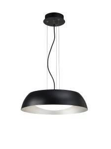 Argenta 45cm Pendant Small 18W LED 3000K, 1800lm, Matt Black/Silver/White Acrylic, 3yrs Warranty