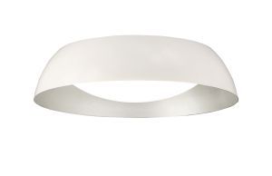 Argenta 45cm Flush Ceiling Small 18W LED 3000K, 1800lm, Matt White/Silver/White Acrylic, 3yrs Warranty