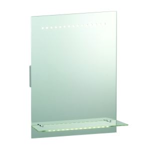 Omega Double LED Bathroom Mirror Mirrored Glass/Silver Paint Finish