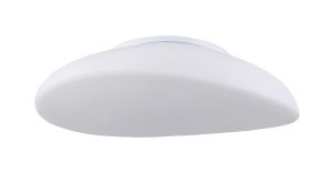 Opal Oval Flush Ceiling 4 Light E27, Polished Chrome/Frosted White Glass