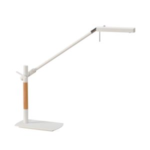 Phuket Table Lamp 1 Light 7W LED 3000K, 600lm, Touch Dimmer, Matt White / Beech / Polished Chrome, 3yrs Warranty