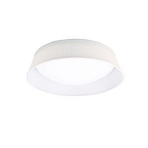 Nordica Flush Ceiling, 3 Light E27 Max 20W, 45cm, White Acrylic With Ivory White Shade, 2yrs Warranty