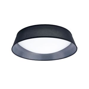 Nordica Flush Ceiling 30W LED 60CM Black 3000K, 3000lm, White Acrylic With Black Shade, 3yrs Warranty