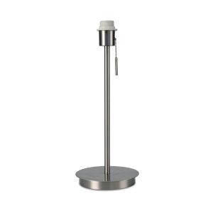 Carlton Round Flat Base Large Table Lamp Without Shade, Switched Lampholder, 1 Light E27 Satin Nickel