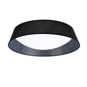 Nordica Flush Ceiling, 9 Light E27 Max 20W, 90cm, White Acrylic With Black Shade, 2yrs Warranty