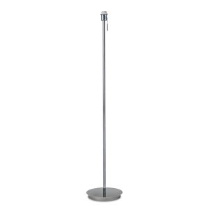 Carlton Round Flat Base Floor Lamp Without Shade, Switched Lampholder, 1 Light E27 Polished Chrome