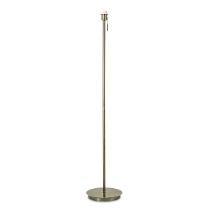 Carlton Round Flat Base Floor Lamp Without Shade, Switched Lampholder, 1 Light E27 Antique Brass