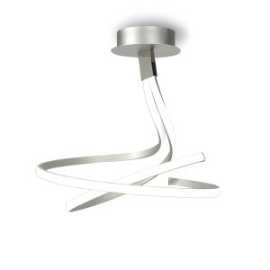 Nur 53cm Semi Flush 50W LED 3000K, 4000lm, Dimmable Silver/Frosted Acrylic/Polished Chrome, 3yrs Warranty