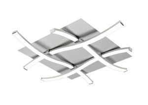 Nur Square Flush Ceiling 34W LED 3000K, 2600lm, Dimmable Silver/Frosted Acrylic/Polished Chrome, 3yrs Warranty