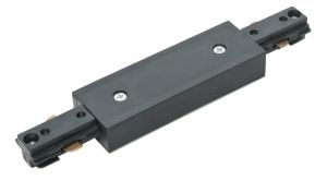 Sraight Connector Black Mains Track (single phase)
