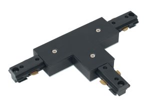 T Connector Black Mains Track (single phase)