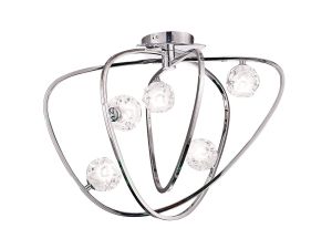 Lux Ceiling 5 Light G9, Polished Chrome