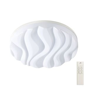 Arena Ceiling / Wall Light Large Round 60W LED IP44 ,Tuneable 3000K-6500K,4500lm,Dimmable via RF Remote Ctrl Matt White / Acrylic,3yrs Warranty