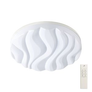 Arena 50cm Ceiling/Wall Light Medium Round 40W LED IP44,Tuneable 3000K-6500K,3200lm,Dimmable via RF Remote Ctrl Matt White/Acrylic,3yrs Warranty