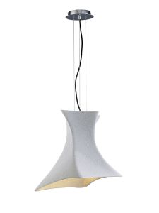 Twist Pendant 1 Light E27, Cement Effect/Polished Chrome