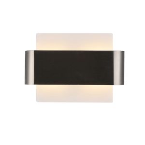 Damo 2 Light G9 Flush Fitting, White Base With Satin Nickel Centre Band