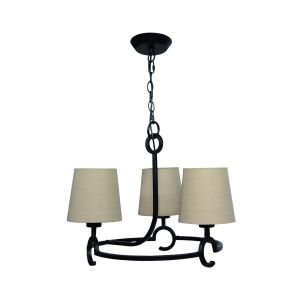 Argi 55cm Pendant 3 Light E27 With Taupe Shades Brown Oxide