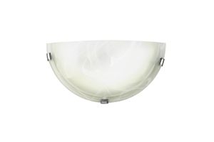 Chester 1 Light E27 Flush Wall Lamp, Polished Chrome With Frosted Alabaster Glass