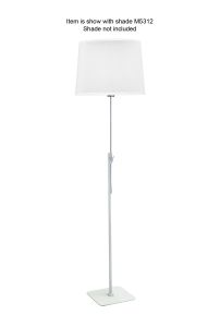 Habana Floor Lamp Telescopic 1 Light WITHOUT SHADE E27, Matt White/Polished Chrome