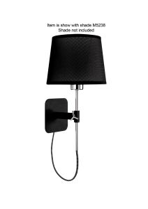 Habana Wall Lamp Telescopic WITHOUT SHADE 1 Light E27 Black/Polished Chrome