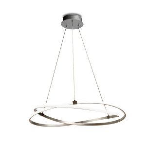 Infinity Pendant 60W LED 3000K, 4500lm, Silver/Polished Chrome/White Acrylic, 3yrs Warranty