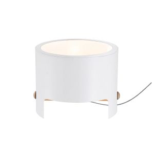 Cube Table Lamp Wide 1x40W, White Metal / Wood