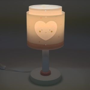 BABY DREAMS Childrens Table Lamp 1xE14 Heart Pink