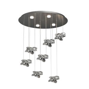 Nido Pendant 75cm Round 7 + 4 Lights 42W + 20W LED 3000K, 5080lm, Chrome, 3yrs Warranty