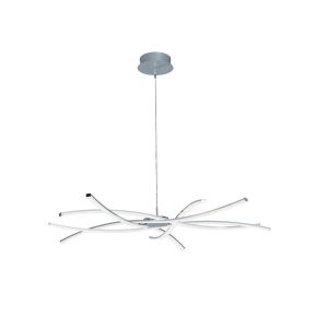 Aire LED Pendant 104cm Round 60W 3000K, 4800lm, Dimmable Silver/Frosted Acrylic/Polished Chrome, 3yrs Warranty