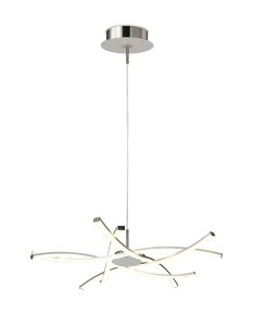 Aire LED 70.7cm Pendant 71cm Round 42W 3000K, 3700lm, Dimmable Silver/Frosted Acrylic/Polished Chrome, 3yrs Warranty