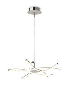 Aire LED Pendant 71cm Round 42W 3000K, 3700lm, Silver/Frosted Acrylic/Polished Chrome, 3yrs Warranty