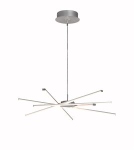 Star LED Pendant 69cm Round 42W 3000K, 3700lm, Silver/Frosted Acrylic/Polished Chrome, 3yrs Warranty