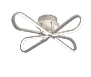 Bucle Square Ceiling 40W LED 3000K, 3500lm, Silver / Polished Chrome / Frosted Acrylic, 3yrs Warranty